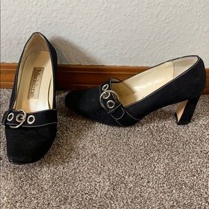 Black close toed high heels
